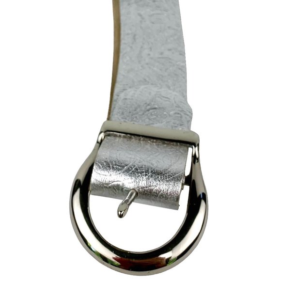 Stamped vintage contour wide leather saddle cinch buckle statement belt - S/M - Picture 12 of 12